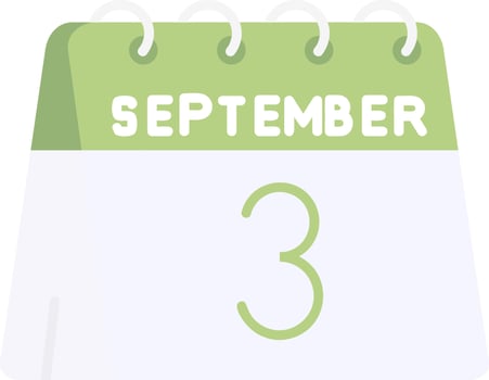 3rd of September Flat Light Icon vector