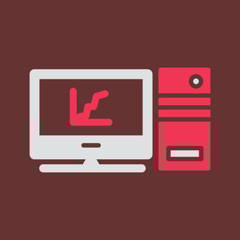Graph Line Screen Vector Icon