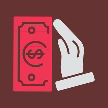 Cash Receiving Vector Icon