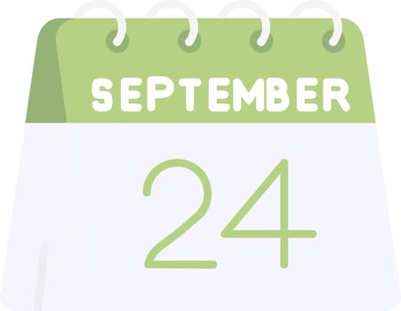 24th of September Flat Light Icon vector