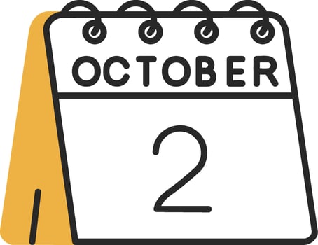 2nd of October Skined Filled Icon vector