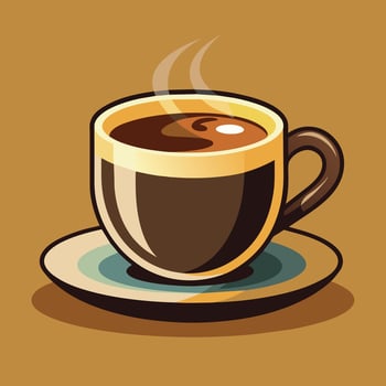 coffee cup cartoon illustration, coffee mug drink icon concept isolated vector