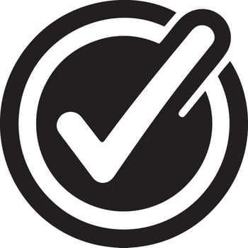 Approval check mark icon symbol vector illustration