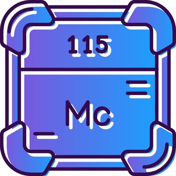 Moscovium Gradient Filled Icon vector