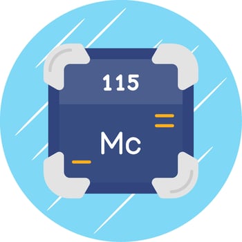 Moscovium Flat Blue Circle Icon vector