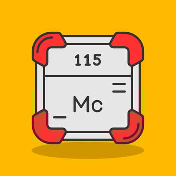 Moscovium Filled Shadow Icon vector