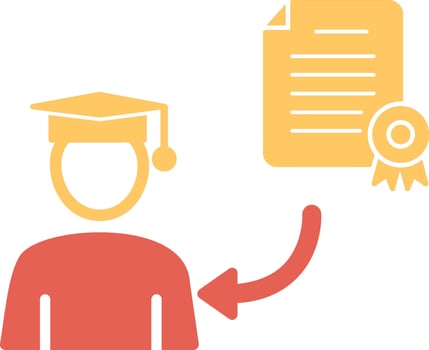Receiving Diploma Vector Icon