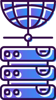 Database Gradient Filled Icon vector