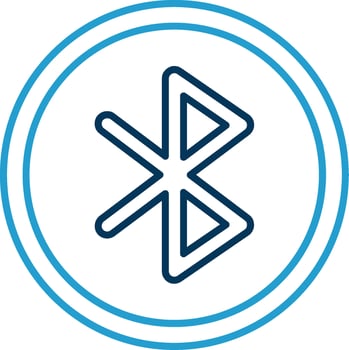 Bluetooth Line Blue Two Color Icon vector