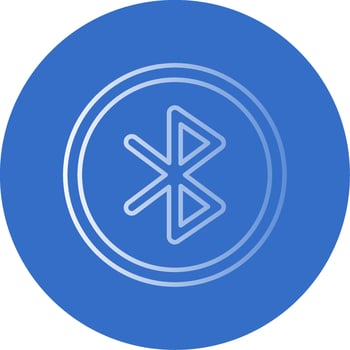 Bluetooth Gradient Line Circle Icon vector