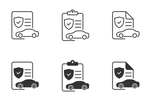 Car insurance policy icon. Vector illustration.