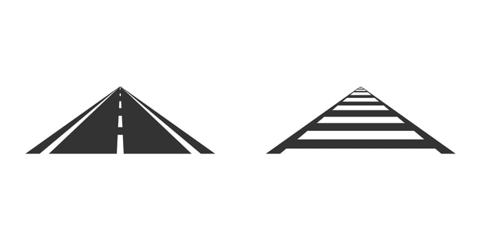 Road icon. Railway icon. Railroad. Vector illustration.