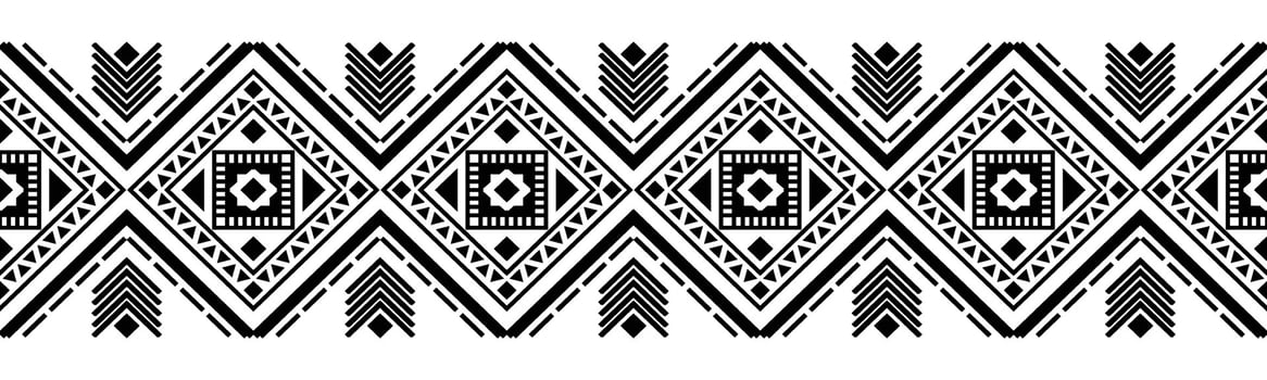 Ethnic border ornament vector illustration. Geometric ethnic oriental seamless pattern. Native American Mexican African Indian tribal style. Design border, textile, fabric, clothing, carpet, batik.