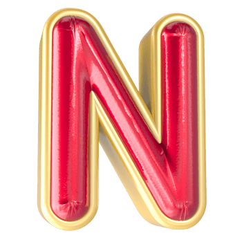 Font N 3d Render png