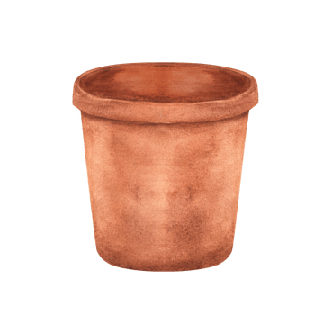 Hand-drawn watercolor illustration. Terracotta flowerpot for planting flowers png