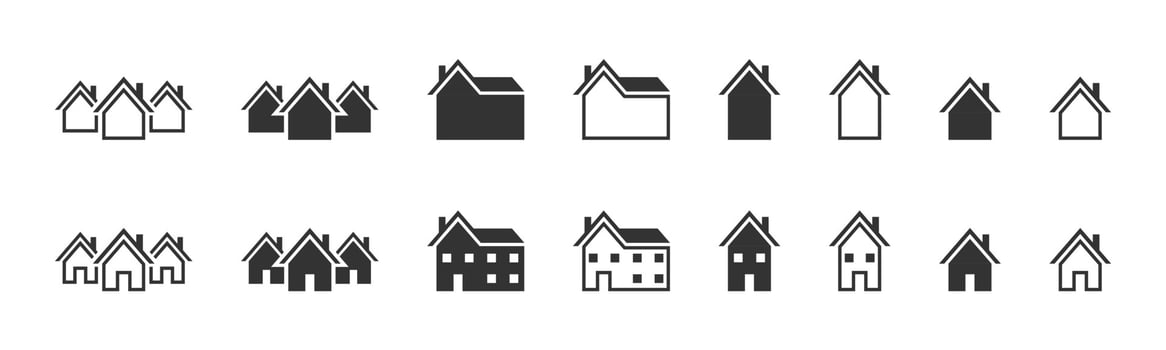 Home icon collection. House  symbol set. Vector illustration.
