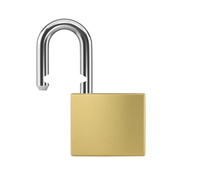 Locked Golden Padlock, transparent background png