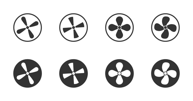 Fan icons collection. Minimalistic flat design. Vector illustration.