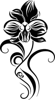 Silhouette Black Flower Stock Photo vector