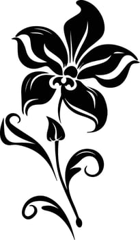 Silhouette Black Flower Stock Photo vector
