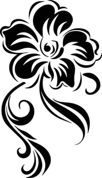 Silhouette Black Flower Stock Photo vector