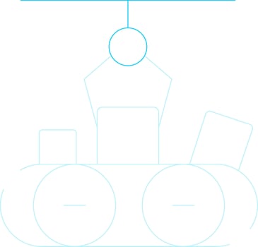Conveyor Robot Creative Icon Design vector