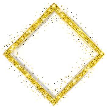 Rectangle Shiny Glitter Frame with Confetti png