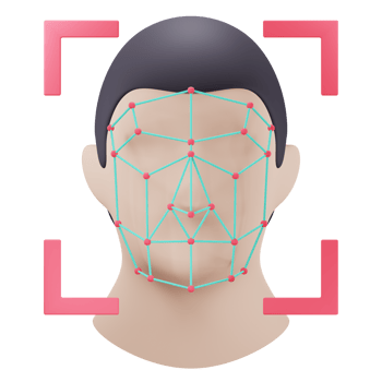 facial recognition 3d icon illustration png