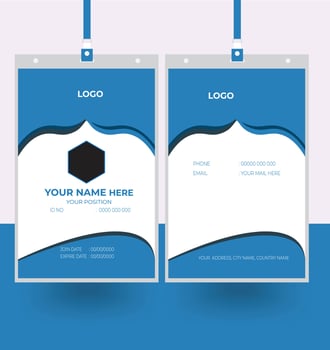 Corporate ID Card Template with Blue Details vector