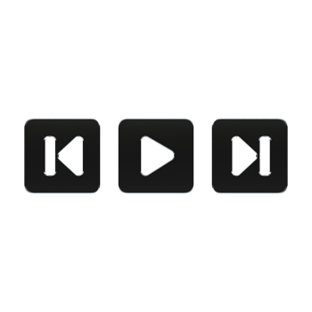 Black glossy multimedia buttons interface 3d png