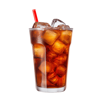 AI generated Glass of cola with ice isolated on transparent background png
