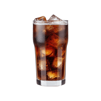 AI generated Glass of cola with ice isolated on transparent background png
