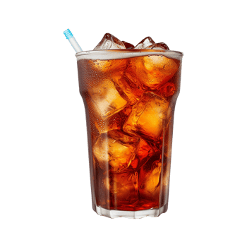 AI generated Glass of cola with ice isolated on transparent background png