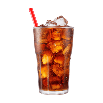 AI generated Glass of cola with ice isolated on transparent background png