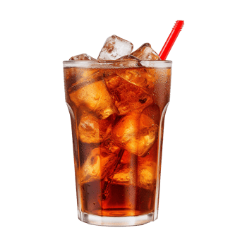 AI generated Glass of cola with ice isolated on transparent background png