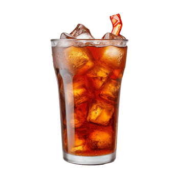 AI generated Glass of cola with ice isolated on transparent background png