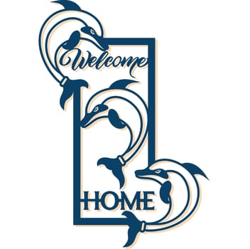 Laser Cut Wood Welcome sign Door Hanger Files vector