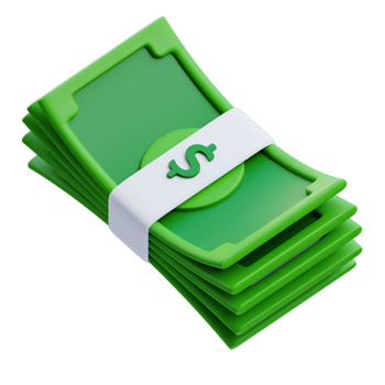 Money bundle 3d graphic illustration png
