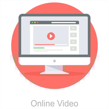 Online Video and online icon concept vector