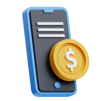Mobile finance 3d graphic illustration png