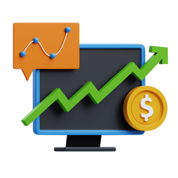 Finance anaysis 3d graphic illustration png