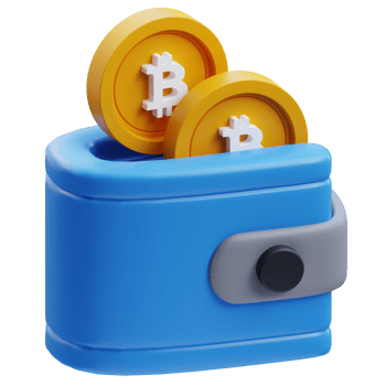 Bitcoin wallet 3d graphic illustration png