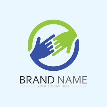 hand care logo template  vector icon business