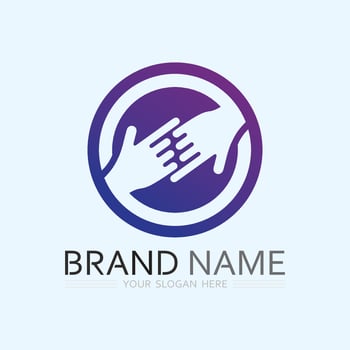 hand care logo template  vector icon business