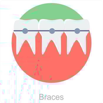 Braces and tooth icon concept vector
