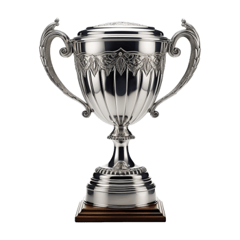 AI generated Silver Trophy isolated on white background png