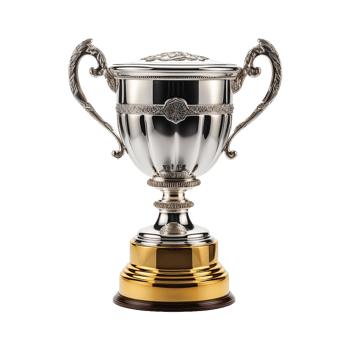 AI generated Silver Trophy isolated on white background png