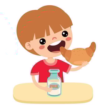 Illustration Of Kid With Croissant vector