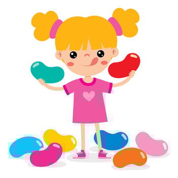 Illustration Of Kid With Jelly Bean vector