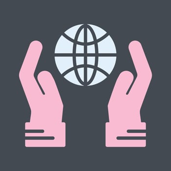 Globe Hand Vector Icon